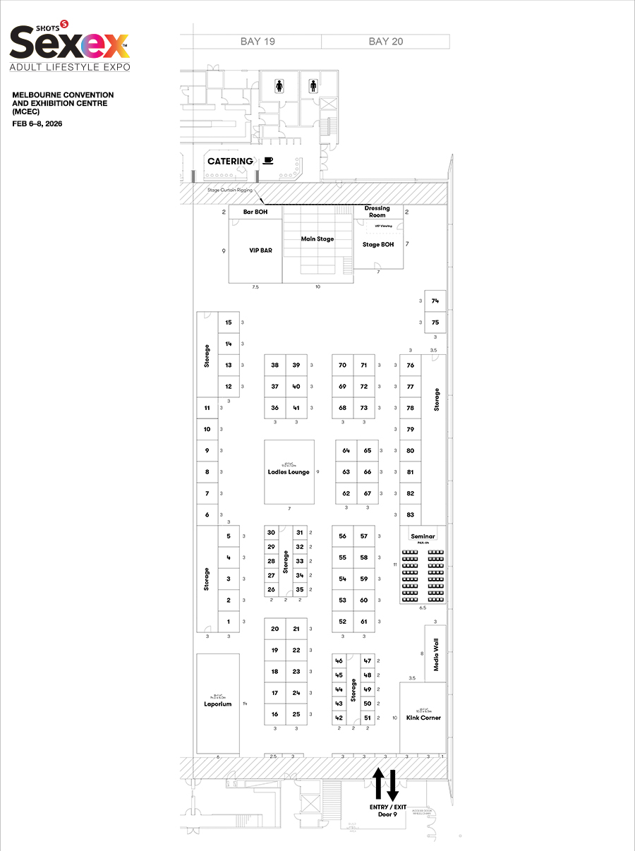 Melbourne Shots America SexEx 2026 - Floorplan