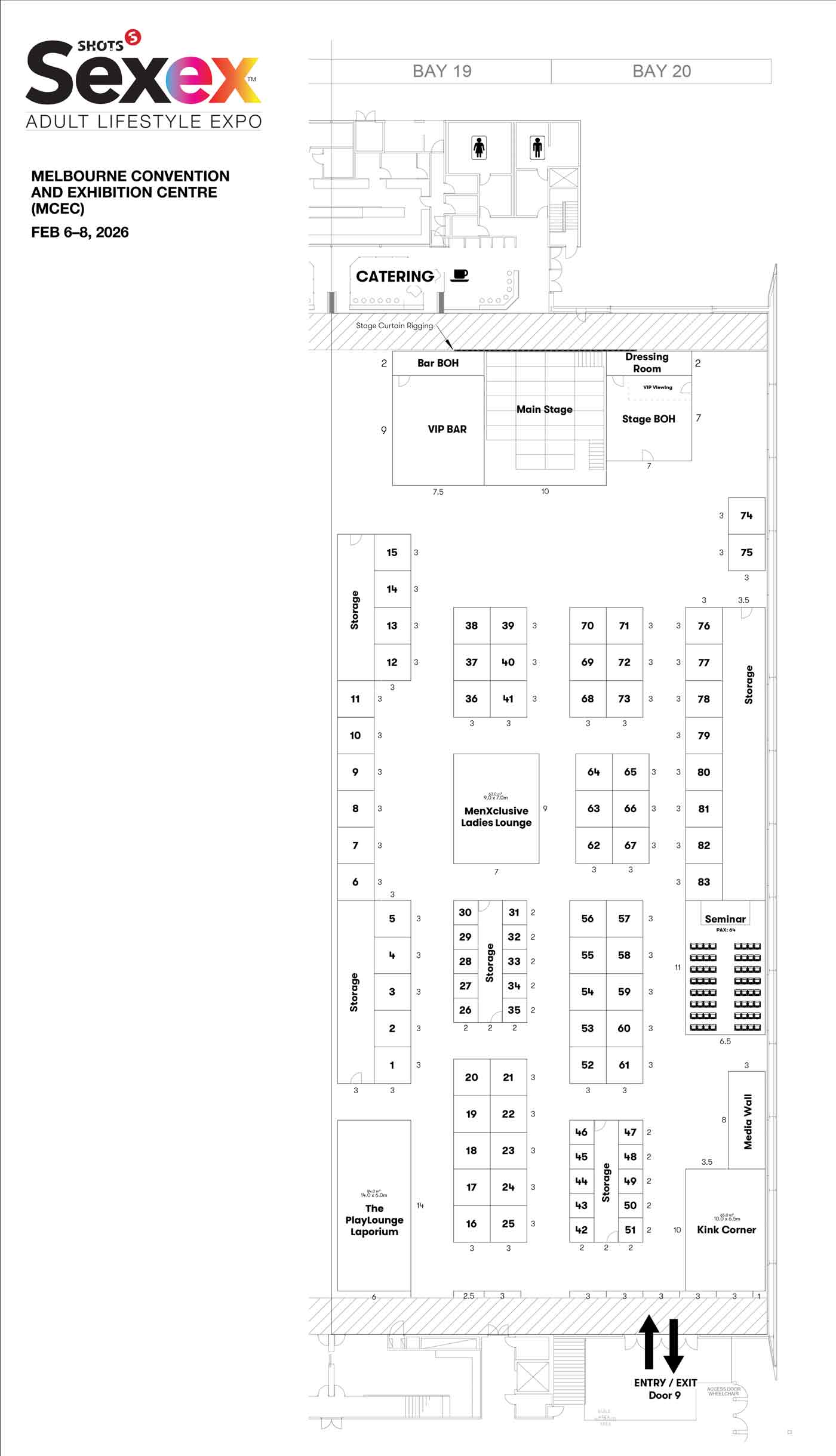 Melbourne Shots America SexEx 2026 - Floorplan
